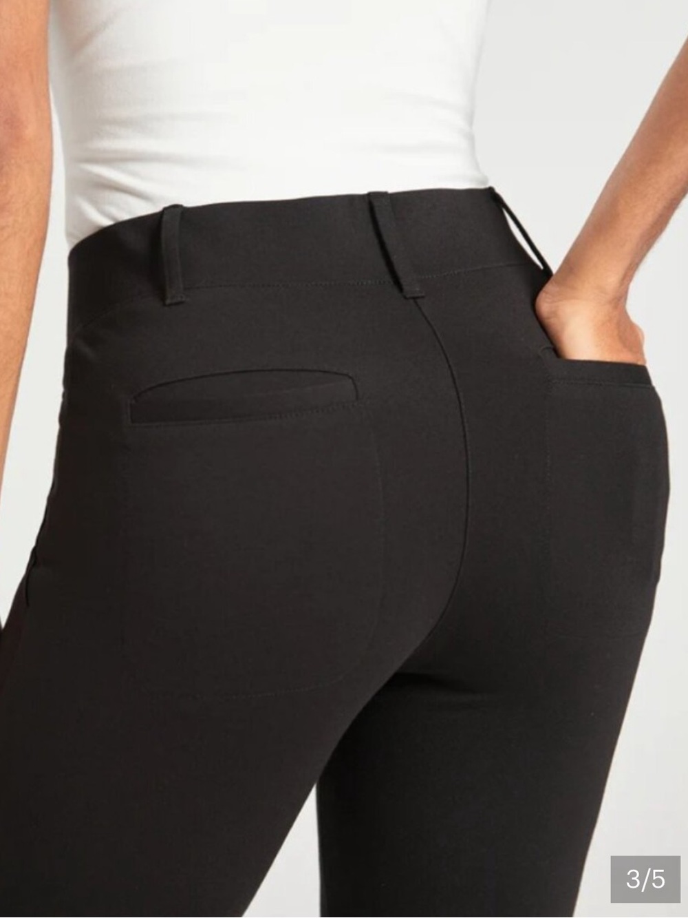 New Betabrand Black Straight Leg Two Pocket DPYP Dress Pant Yoga Pants Medium - Picture 2 of 4